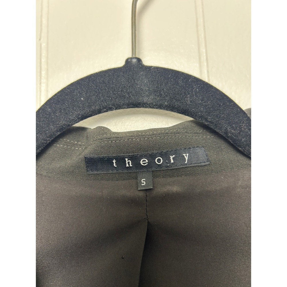 Theory Women's Blazer Sz S Wool Blend Jacket Career Business gray two button - Picture 3 of 10